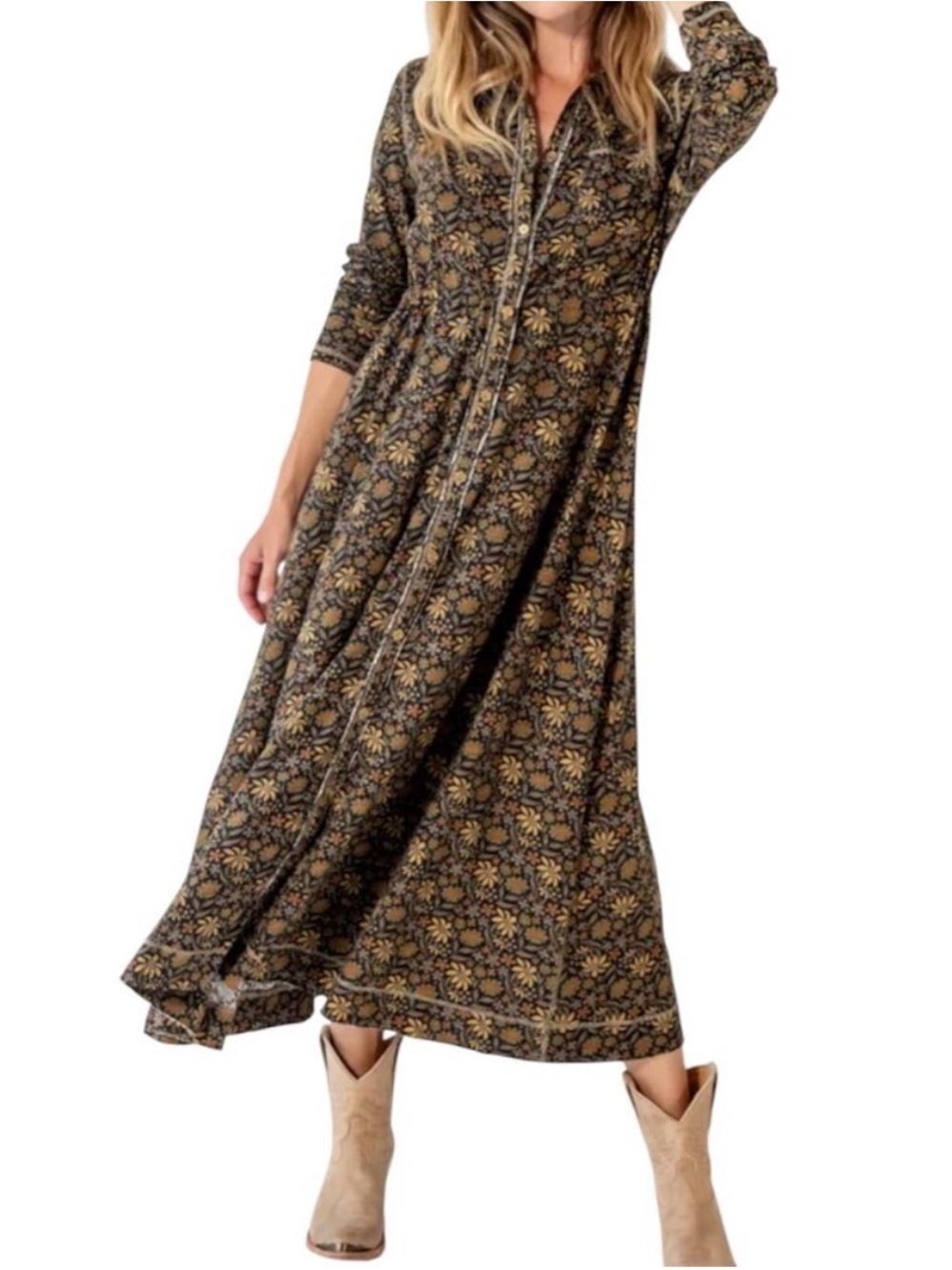 NATURAL LIFE Christa Cotton Midi Dress